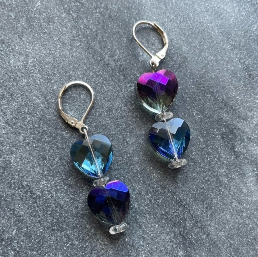 Heart Mystic Topaz Style CRYSTAL Earrings 🔮✨️💖